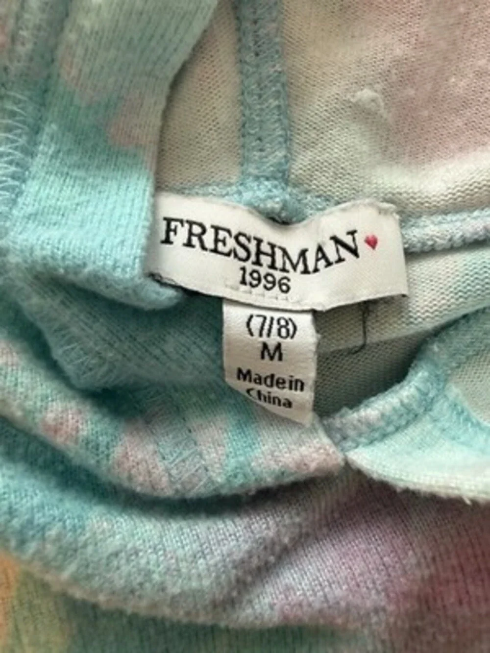 FRESHMAN GIRL'S 2 PC SET TOP & PANTS SIZE 7/8 Tie Dye Fleece Pullover Pink